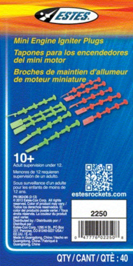 image1_2250 1/4A3 1/2A3 A3 and A10 Engine Plugs 5 Orange 5 Green Model Rocket Accessory