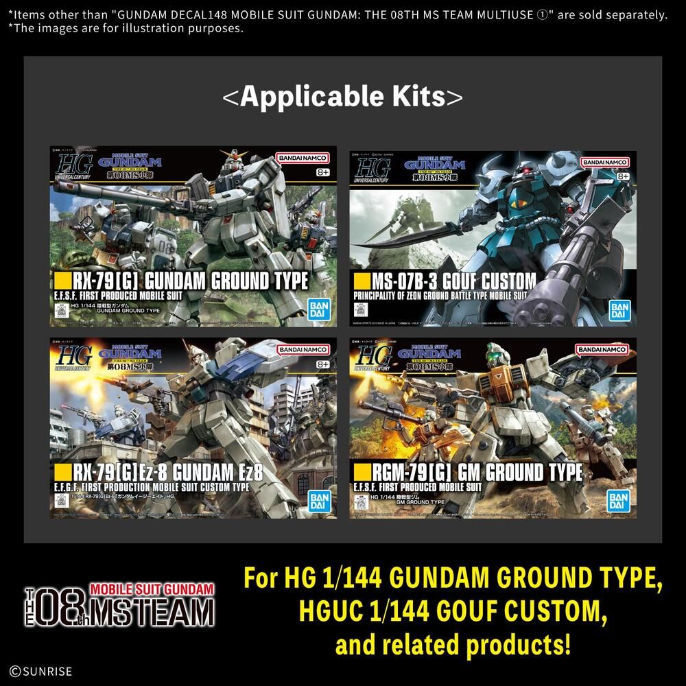 Gundam Decal148 Mobile Suit Gundam: The 08th MS Team Multiuse 1