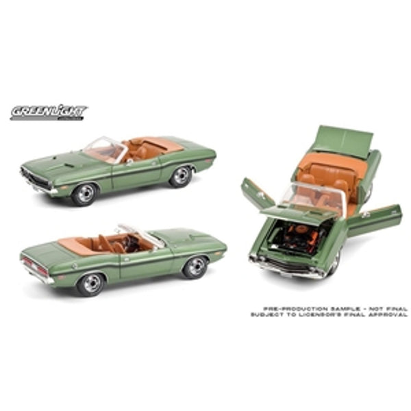 image1_1/18 Convertible 1970 Dodge Challenger R/T Green with Tan Interior