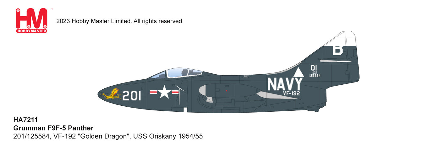 1/48 Grumman F9F-5 Panther 201/125584 VF-192 "Golden Dragon" USS Oriskany_10