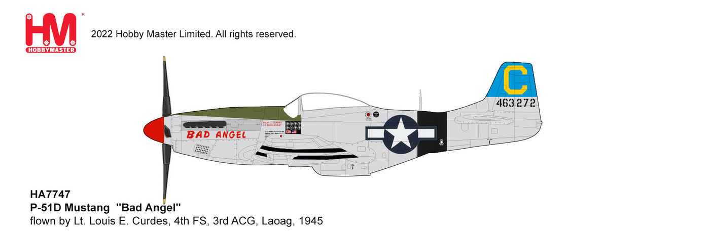 1/48 P-51D Mustang "Bad Angel" Flown By Lt. Louis E. Curdes 4th FS 3rd ACG Laoag 1945_1