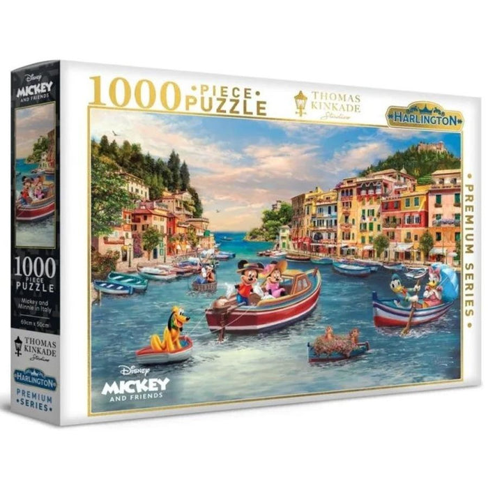1000pc Thomas Kinkade Disney Mickey & Minnie in Italy Puzzle
