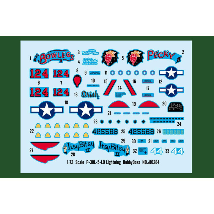 1/72 P-38L-5-L0 Lightning Plastic Model Kit