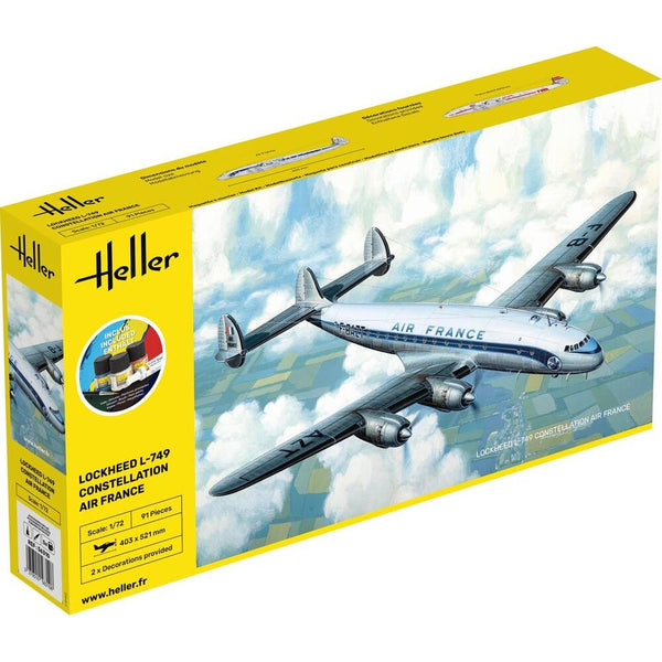 1/72 Starter Kit L-749 Constellation Air France Includes: Cement Brush and Main Paints