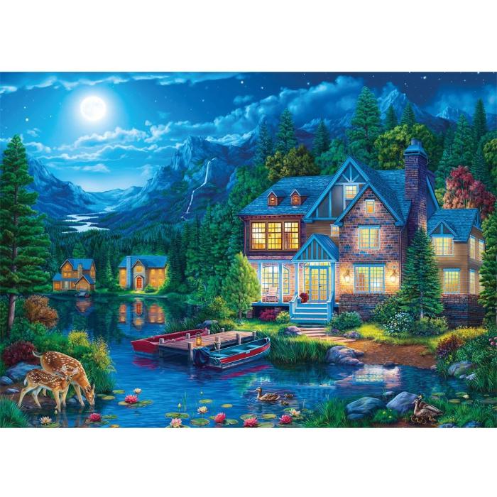 1000pc Water's Edge 2 Lake House Jigsaw Puzzle