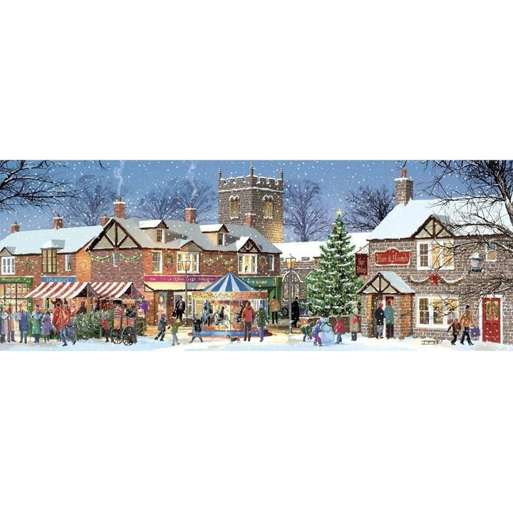 748pc Village Pubs Winter Panoramic Jigsaw Puzzle