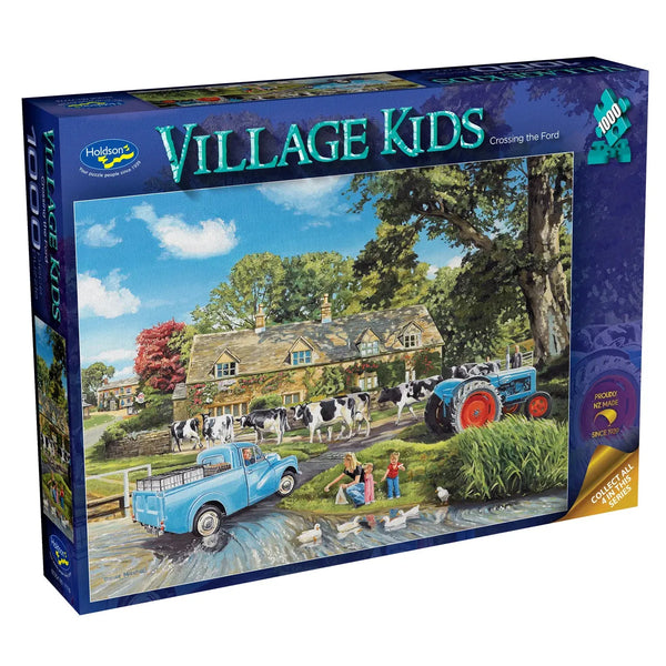 image1_1000pc Village Kids Crossing The Ford Puzzle