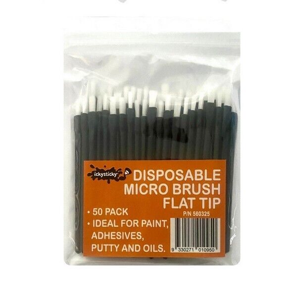 Disposable Brushes Flat Tip 50pk