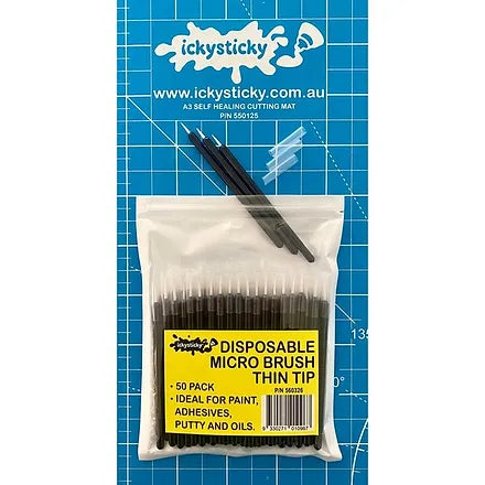 Disposable Brushes Thin Tip 50pk