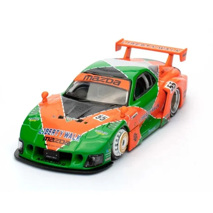 1/64 LBWK Mazda RX-7 FD3S LB-Super Silhouette Orange & Green Malaysia Diecast Expo