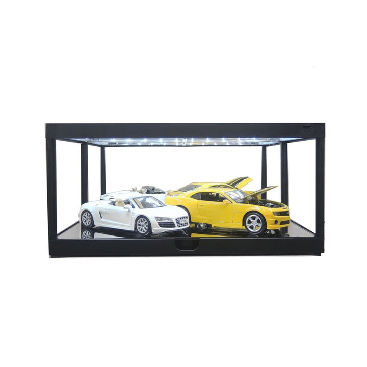 image1_1/18 Black LED Display Case w/Mirrored Back & Base