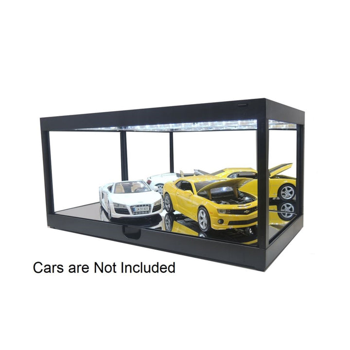 image1_1/18 Black LED Display Case w/Mirrored Back & Base