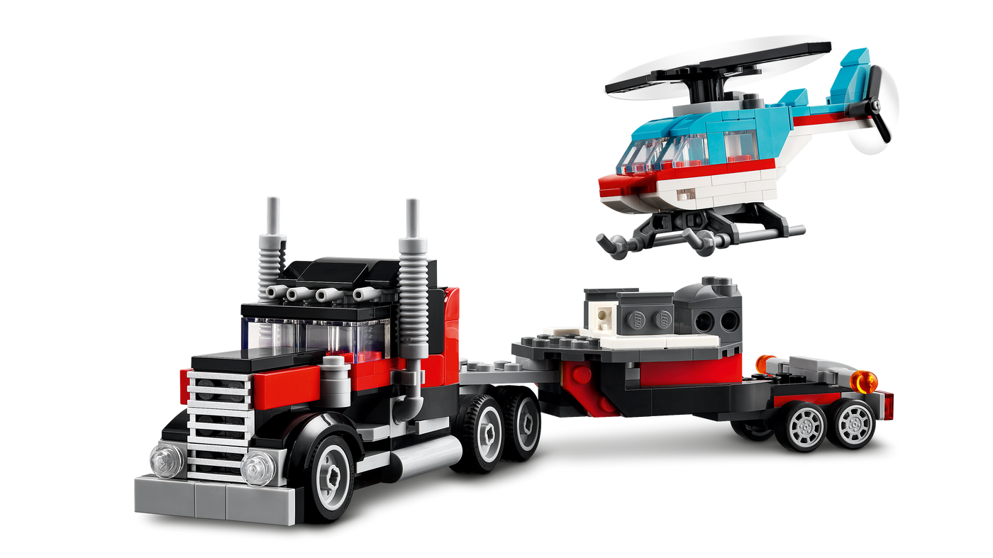 Flatbed Truck with Helicopter_10