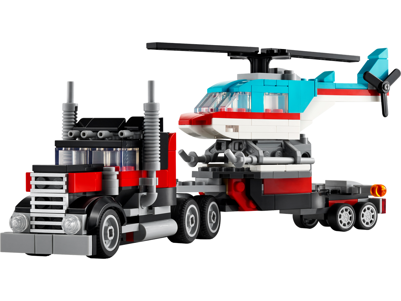 Flatbed Truck with Helicopter_1