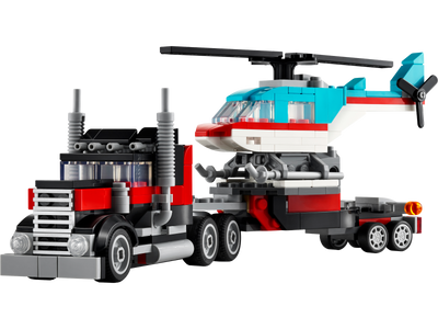 Flatbed Truck with Helicopter_1