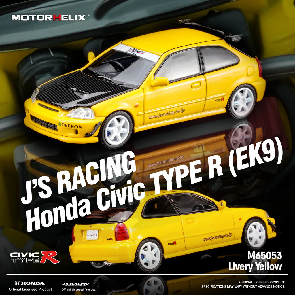 1/64 Honda Civic Type R EK9 Jâ€™s Racing (Yellow)