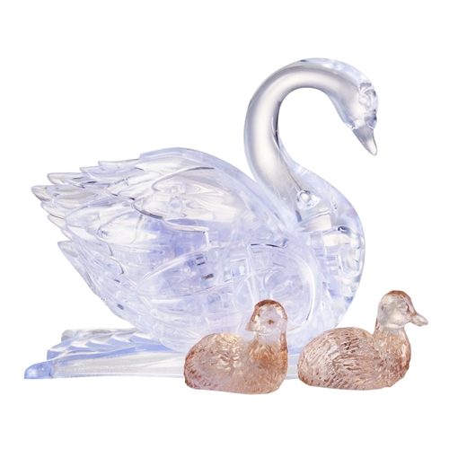 image1_3D Swan with Babies Crystal Puzzle