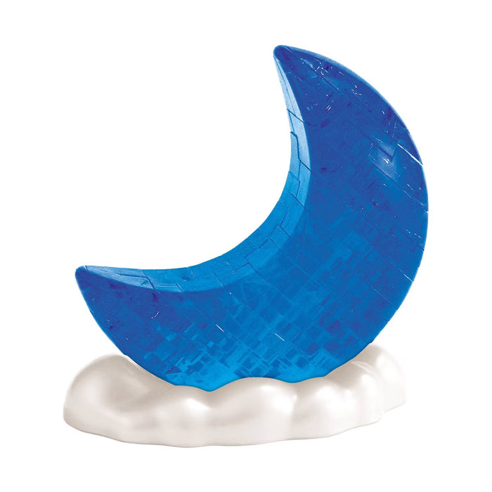 3D Blue Glow Moon Crystal Puzzle