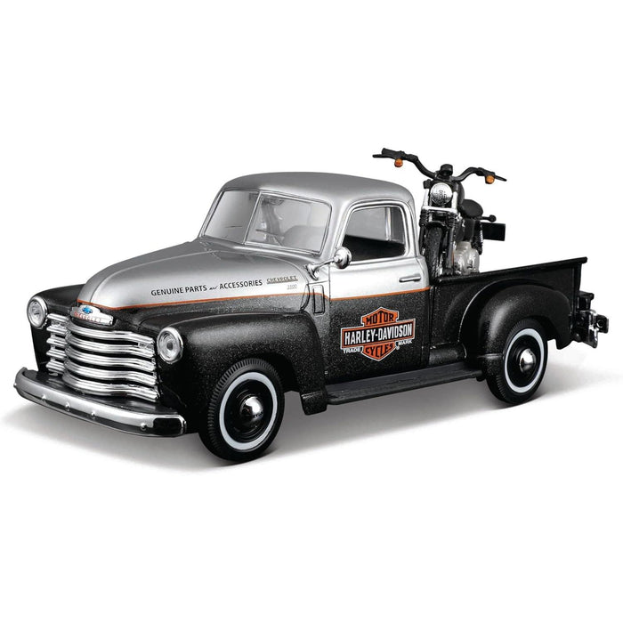 1/24 Harley-Davidson 1950 Chevrolet 3100 Pickup & 1948 FL Panhead