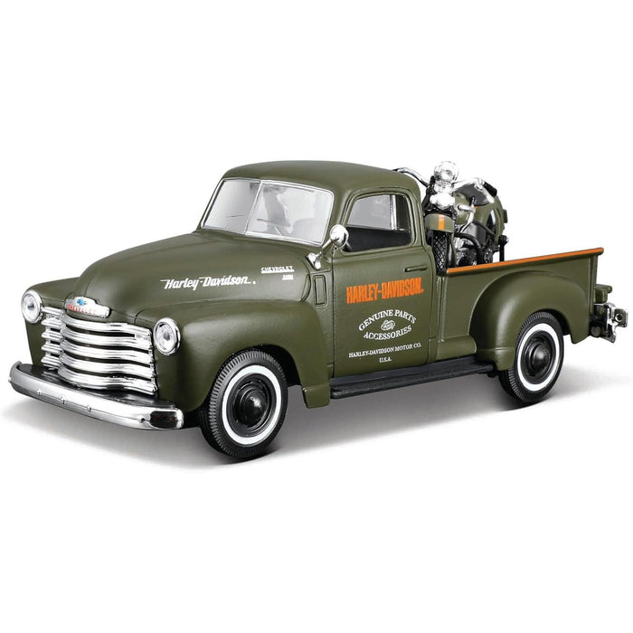 1/24 Harley-Davidson 1950 Chevrolet 3100 Pickup & 1936 EL Knucklehead