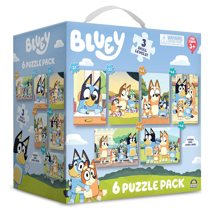 2x12 2x20 2x30pc Bluey 6 in 1 Puzzle