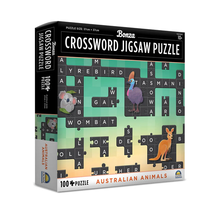 100pc Crown Crossword Australian Animals Puzzle