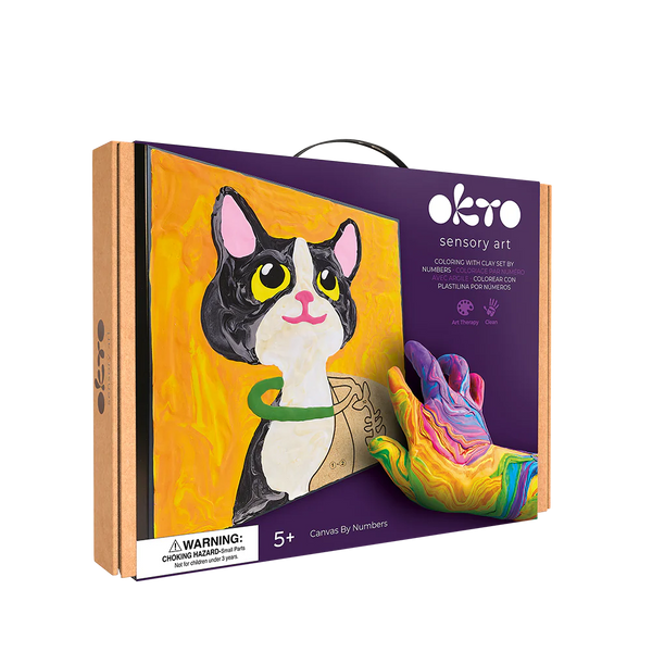 Coloring with Clay Set by Numbers 29x29cm - Cat