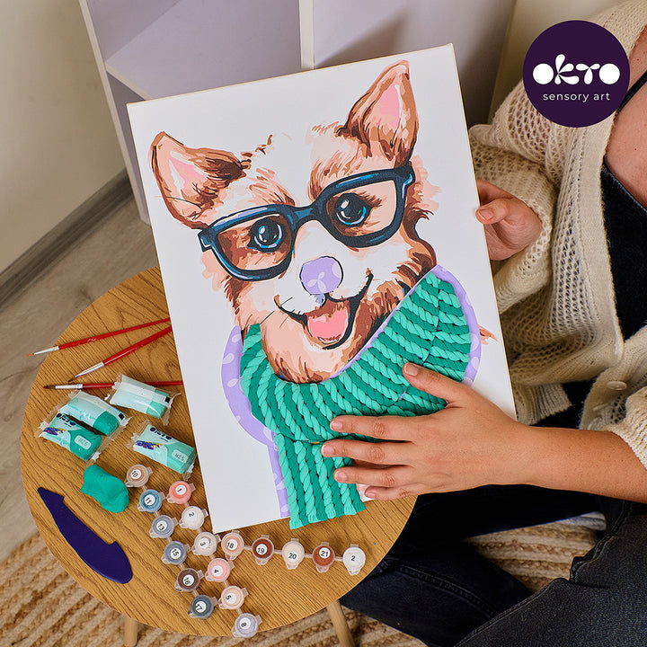 image7_3D Modeling+Painting Kit 30x40cm - Fashion Corgi