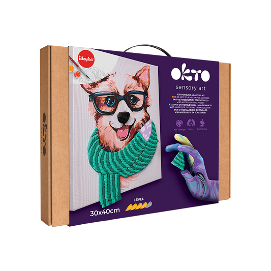 image1_3D Modeling+Painting Kit 30x40cm - Fashion Corgi