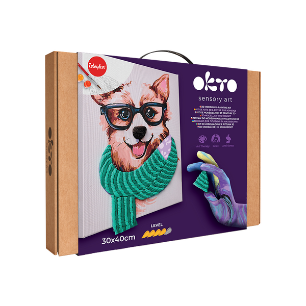 image1_3D Modeling+Painting Kit 30x40cm - Fashion Corgi