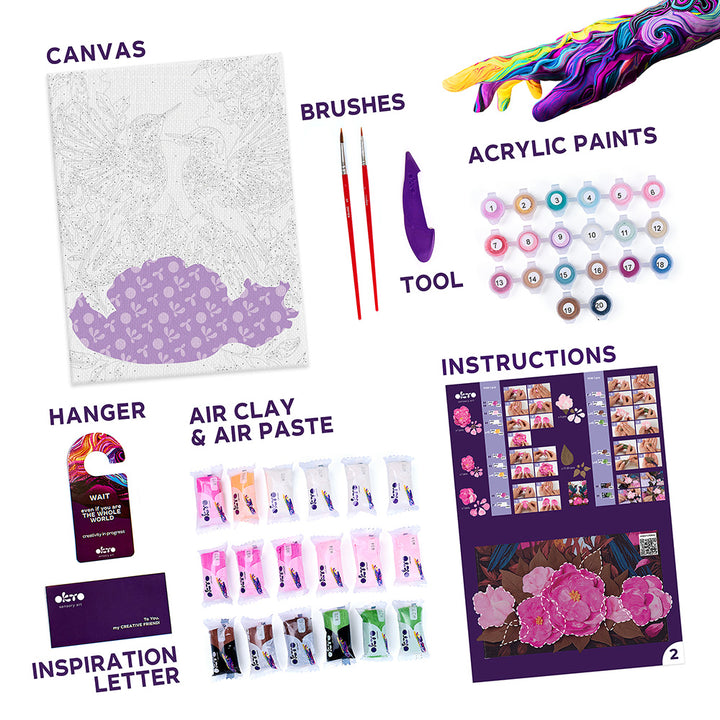 image6_3D Modeling+Painting Kit 30x40cm - Hummingbirds in Love