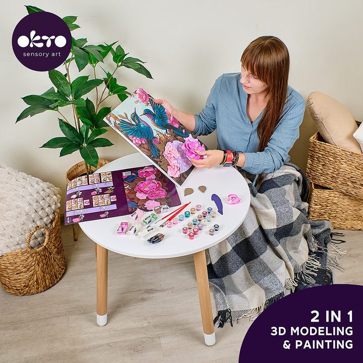 image7_3D Modeling+Painting Kit 30x40cm - Hummingbirds in Love