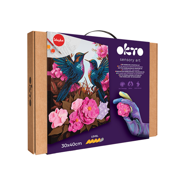 image1_3D Modeling+Painting Kit 30x40cm - Hummingbirds in Love