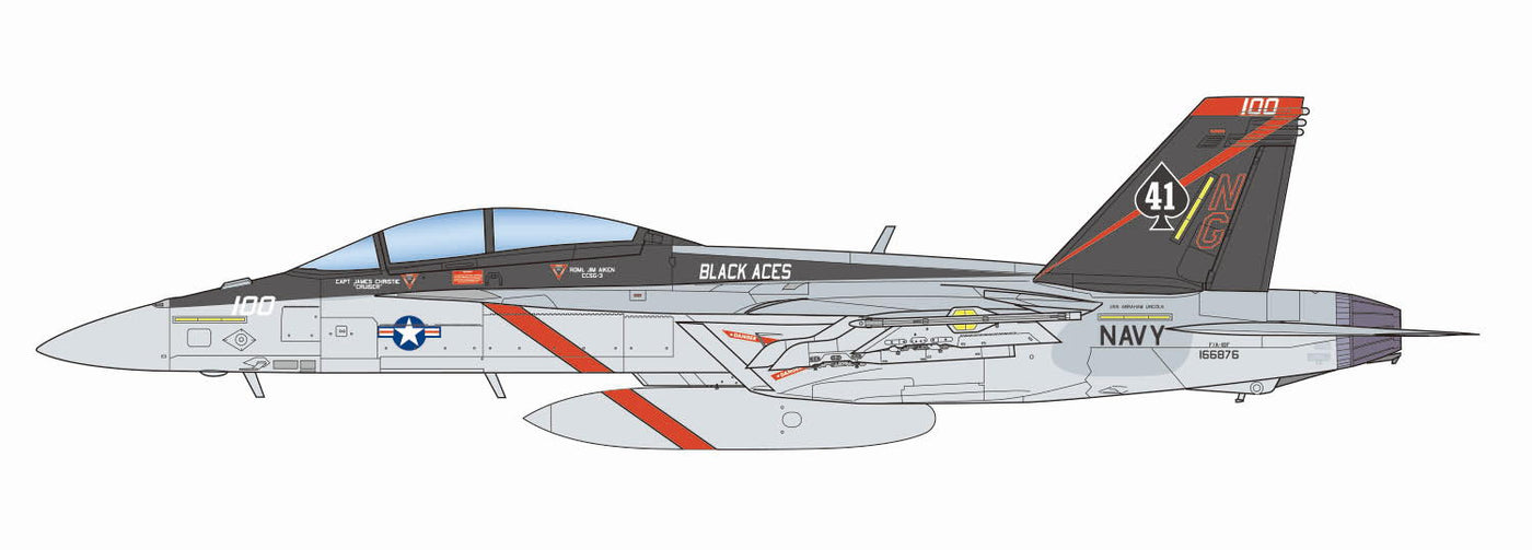 U.S. Navy Carrier-Based Fighter F/A-18F Super Hornet VFA-41 "Black Aces"