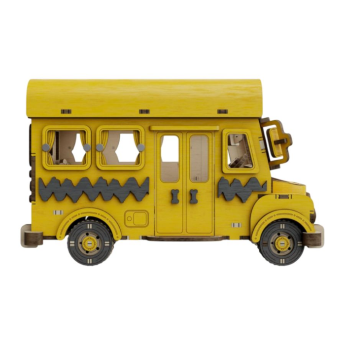 image3_Puremind Peanuts: Snoopy School Bus Wooden Kit