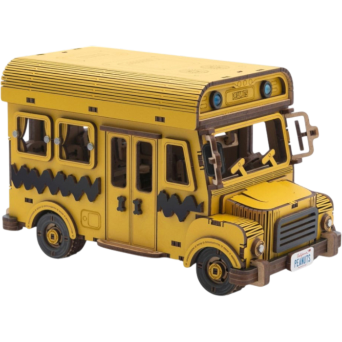 image4_Puremind Peanuts: Snoopy School Bus Wooden Kit
