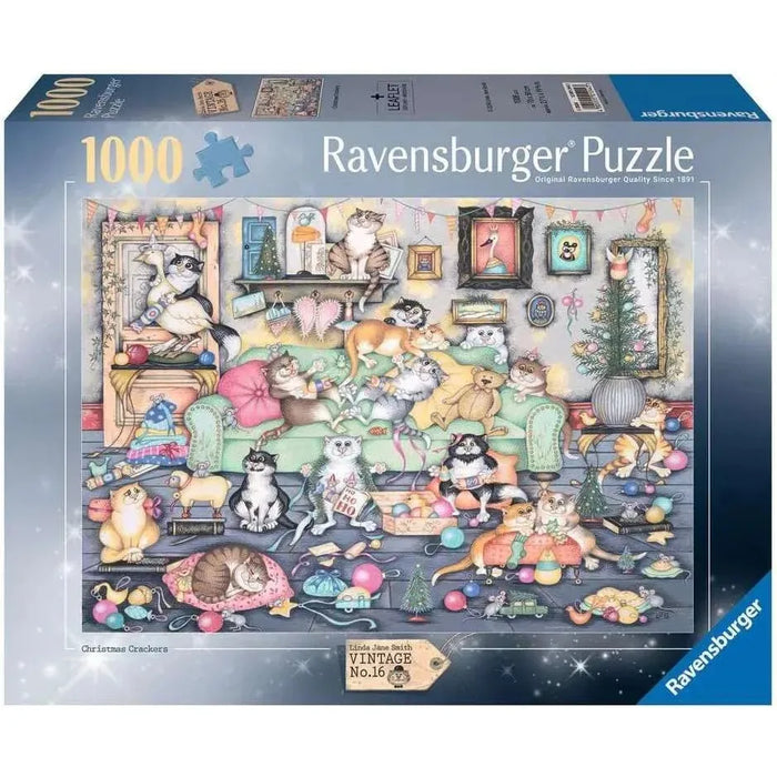 1000pc Crazy Cats Christmas Crackers Puzzle