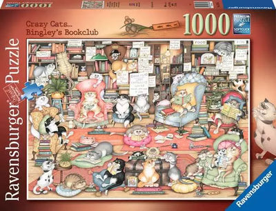 1000pc Crazy Cats  Bingleys Bookclub Puzzle