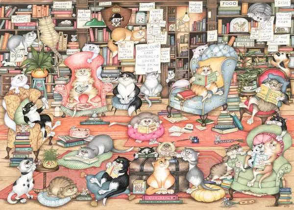 1000pc Crazy Cats  Bingleys Bookclub Puzzle