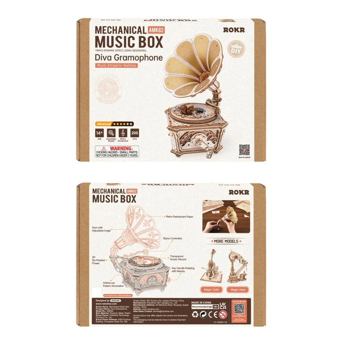 Mechanical Gear Music Box Diva Gramophone