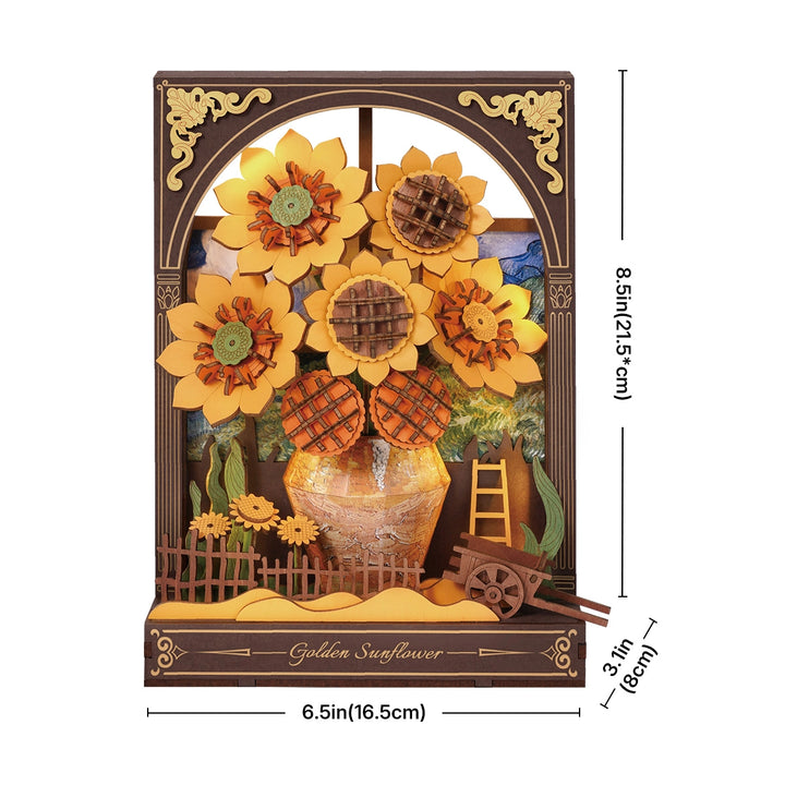 image6_DIY Wood Bloom Craft Golden Sunflower