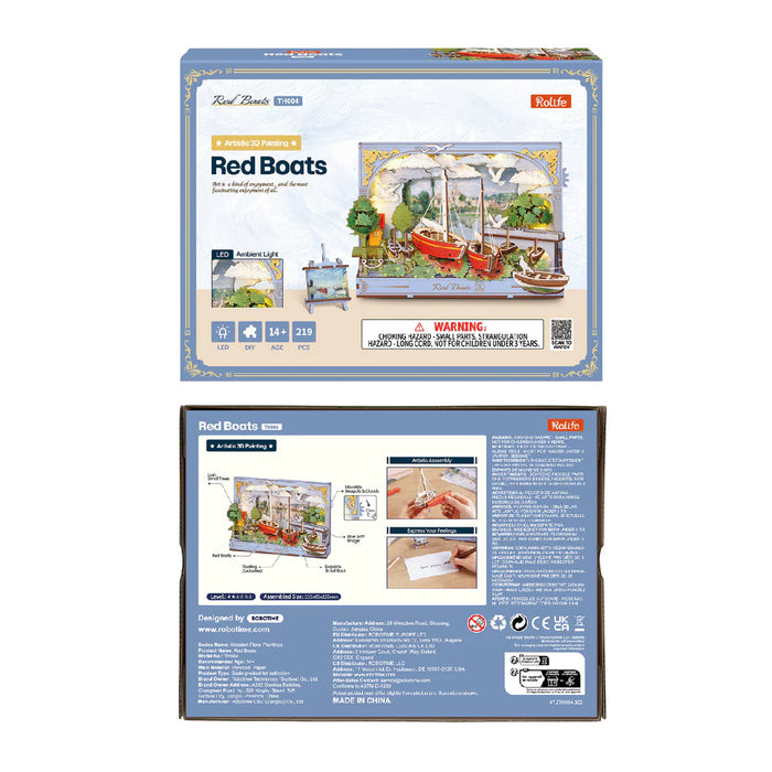 DIY Wood Bloom Craft Red Boats