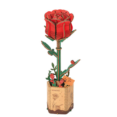 Wood Bloom Red Rose Puzzle