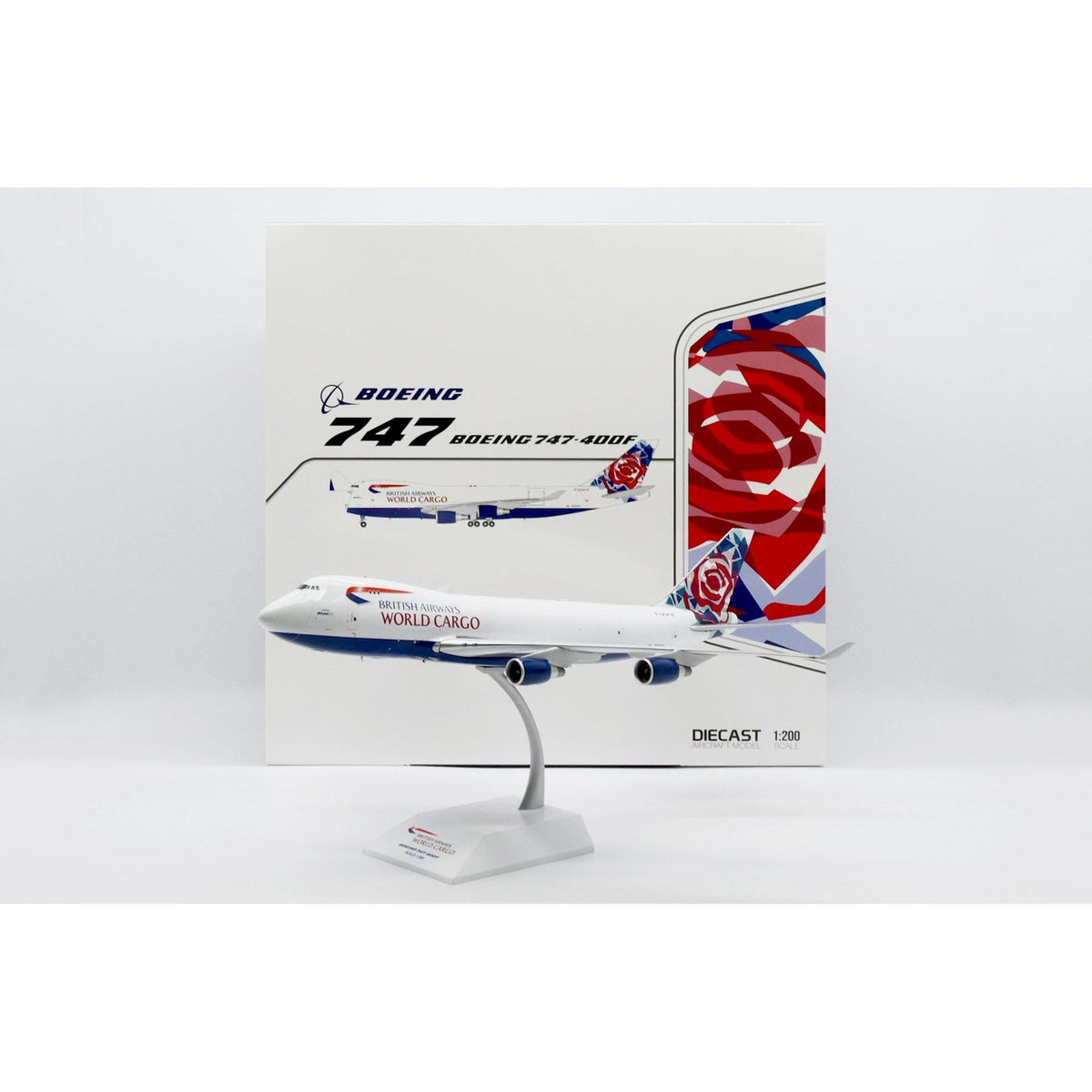 1/200 British Airways World Cargo (Atlas Air) Boeing 747-400F "Chelsea Rose" Reg: N495MC with Stand