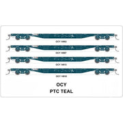 HO OCY Container Wagon PTC Teal 4pk