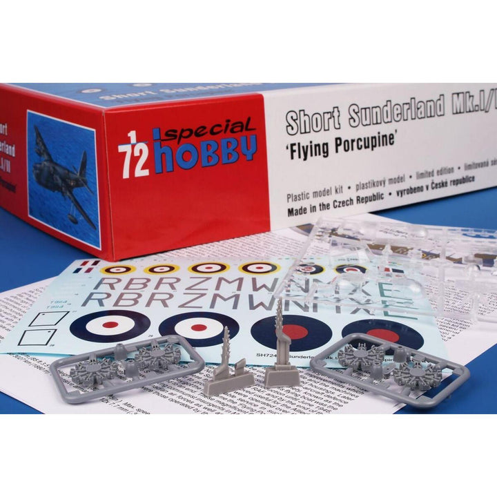 1/72 Short Sunderland Mk.I/II 'Flying Porcupine' Plastic Model Kit (Aus Decals)