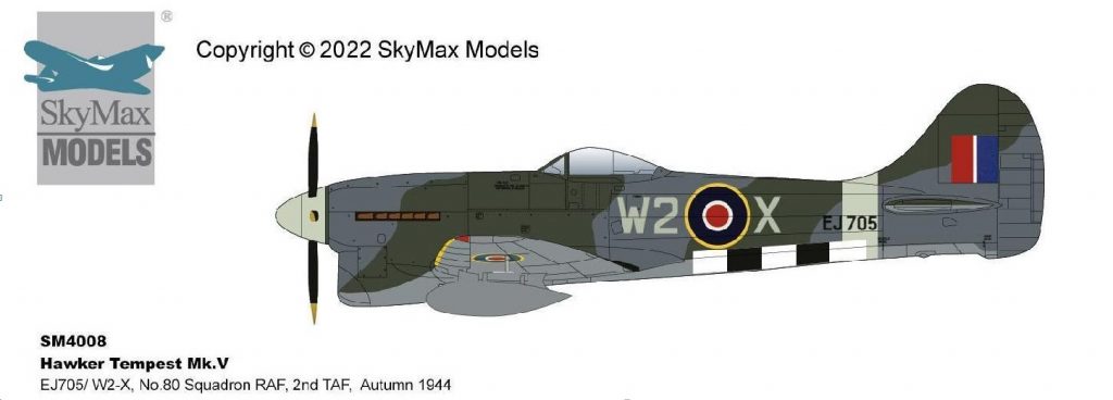 1/72 Hawker Tempest MK V EJ705/W2X No 80 Sqn RAF 2nd TAF Autumn 1944