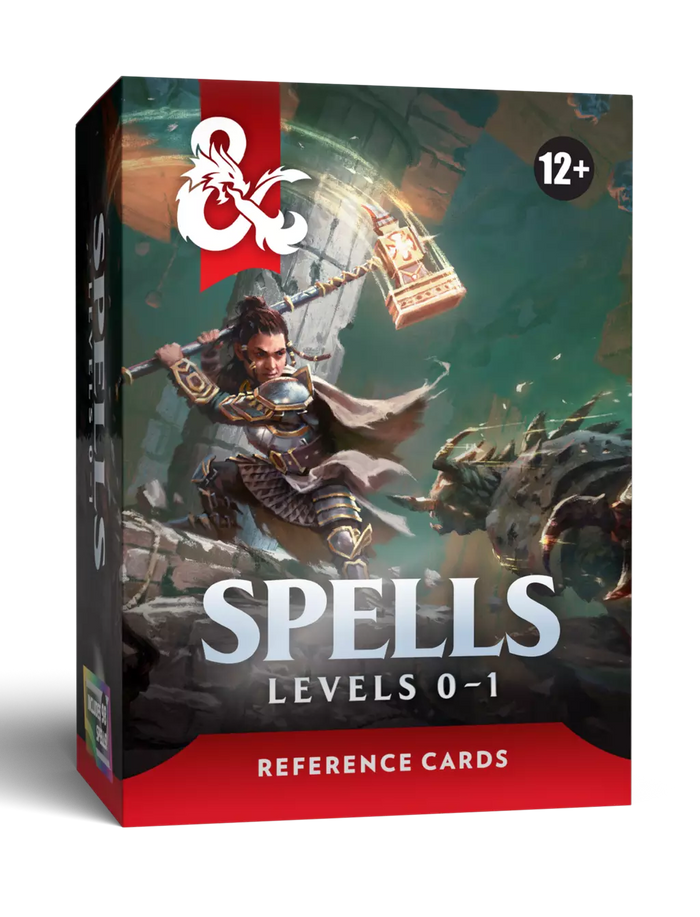 D&D Dungeons & Dragons Reference Cards Spells Levels 0-1