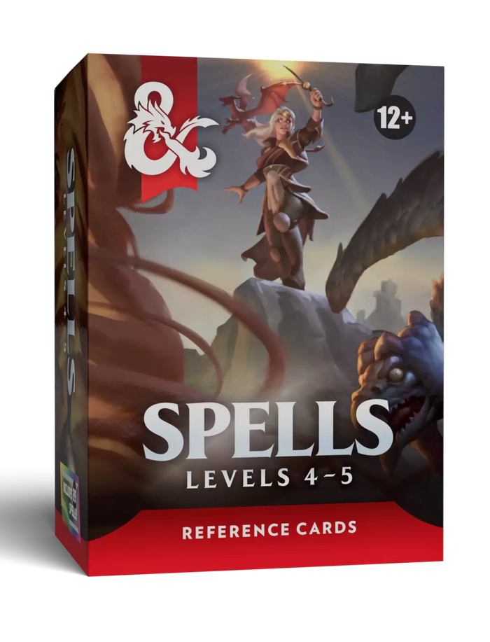 D&D Dungeons & Dragons Reference Cards Spells Levels 4-5