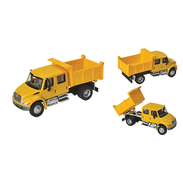 1/87 International 4300 Crew Cab Dump Truck Yellow